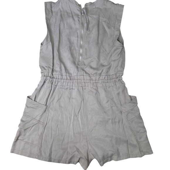 Callia Women's Utility Romper Khaki Drawstring Waist‎ Sleeveless Size M - Picture 4 of 7